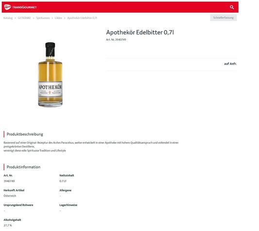 APOTHEKÖR nun auch bei Transgourmet erhältlich